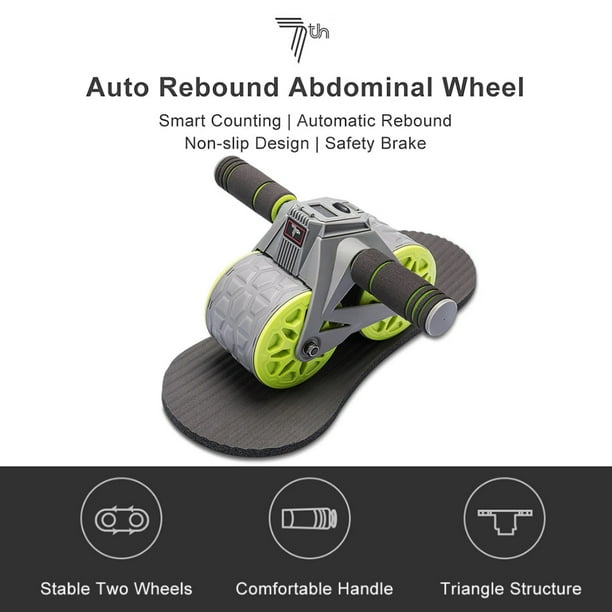 7th Ab Roller Abdominal Roller Wheel with Knee Pad Automatic Rebound  Abdominal Wheel Home Fitness Equipment Abdominal Muscle Trainer Ab  Equipment for