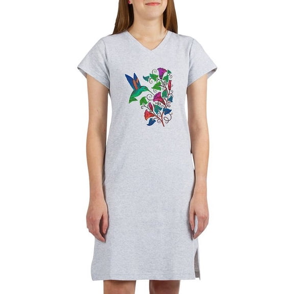 CafePress - Rainbow Hummingbird On Trumpet Vine Women's Nights - Women's Nightshirt