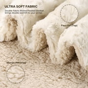 MARNUR Electric Throw Blanket 50 x 60, Soft Faux Fur Heated Throw Blanket with Large LED Display, 6 Heating Levels, 4 Hours Timer- Tie-Dye off White