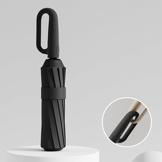 Parapluie Automatique Inversé Coupe-Vent avec Bande Réfléchissante, Design Pliable Portable pour Voyage, pour la Pluie et le Soleil, Durable, Compact, Léger, Usage Extérieur