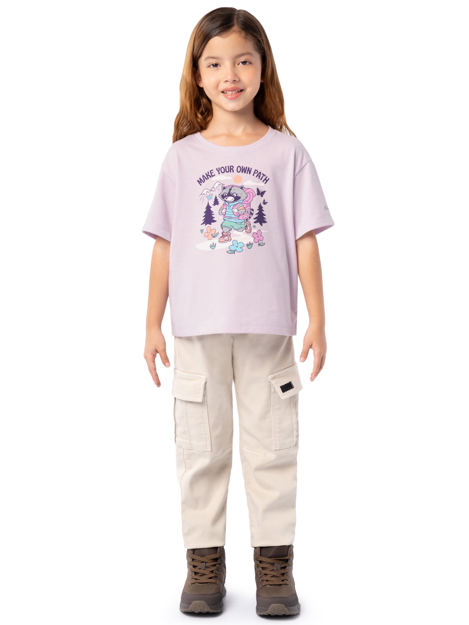 Ozark Trail Girl's Boxy Graphic Tee, Sizes 4-18 & Plus