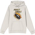 thumbnail image 4 of "Perfect Spirals" Flaming Football Adult Sand Long Sleeve Hoodie-Medium, 4 of 6