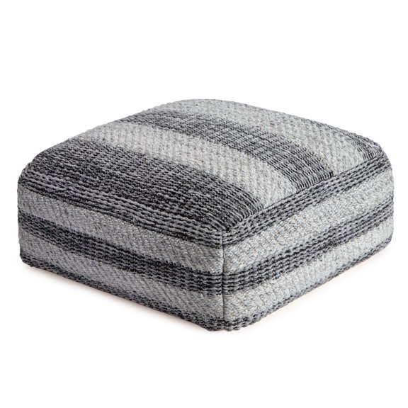 Jani Honolua 34" Gray Square Oversized Pouf Ottoman