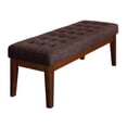 thumbnail image 3 of Elle Decor Claire Mid Century Modern Bench with Tufted Cushion, Chocolate Brown, 3 of 7