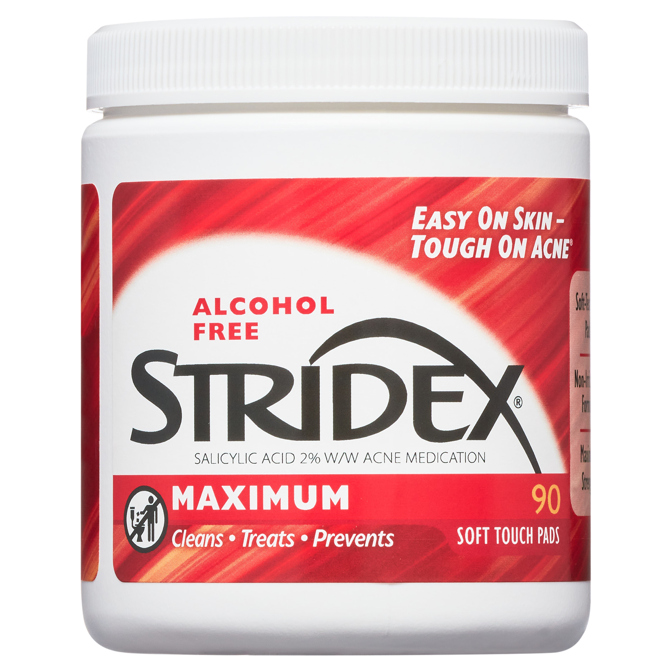 Stridex Medicated Acne Treatment Pads, Maximum Strength 2.0% Salicylic Acid, 90 Ct - image 2 of 13