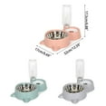 thumbnail image 2 of Pet Automatic Feeder Waterer Set Dog Food Water Bowl Stainless Steel Dish Gravity Refills Water Bottle Dispenser, 2 of 16