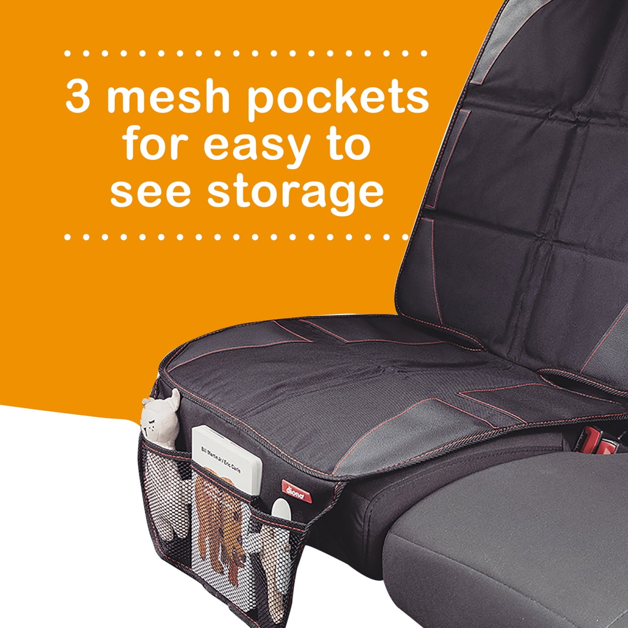Diono Ultra Mat 2 Pack Car Seat Protector, Crash Tested, Water Resistant, Black