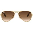 thumbnail image 3 of Ray-Ban Junior RJ9506S Metal Aviator Sunglasses, Arista/Brown Gradient Dark Brown, 52 mm, 3 of 4