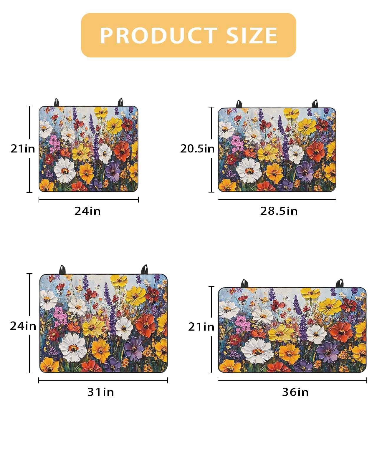 nqOlkjepod Large Induction Cooktop Protector Mat 24"x21", Vintage Wildflowers Stove Top Covers for Electric Stove, Oil Painted Abstract Botanical Stove Burner Cover Mats, Glass Top Stove Cover