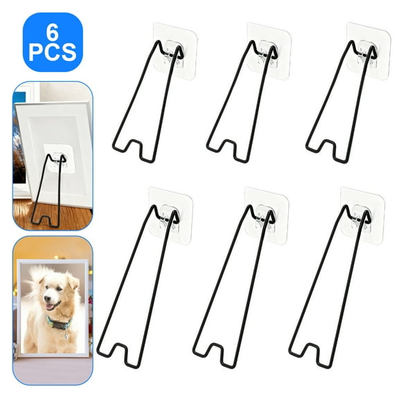 6pcs Photo Frame Stands, EEEkit Self-Adhesive 5.1''/7.3'' Frame Backs for Tabletop Shelf