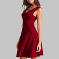 thumbnail image 6 of Women Evening Party Dress Wrapped Bodycon Sleeveless V-Neck Tank Dress Women Solid Color High Waist Ruched Flowy Short Dress Casual Basic Summer Dresses Red L, 6 of 6