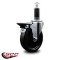 thumbnail image 2 of 5 Inch Phenolic Swivel 1-1/8 Inch Expanding Stem Caster with Brake SCC, 2 of 2