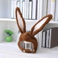 thumbnail image 2 of Xingzhi Cute Rabbit Hat with Adjustable Ears Warm Animal Soft Plush Brown, 2 of 8