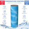 thumbnail image 5 of 20oz Stainless Steel Skinny Tumbler with Telescopic Straw, Vacuum Insulated Slim Travel Cup, 360° Full Wrap Printed, Colorful Aurora Print, 5 of 6