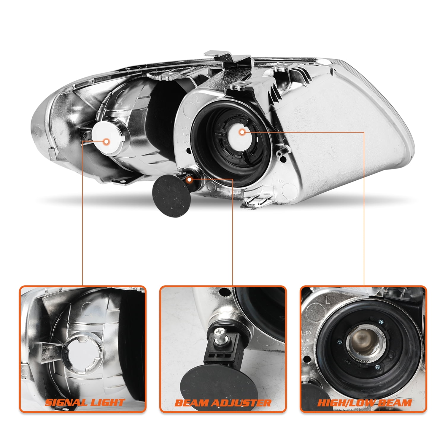 BRYGHT-For 01-07 Dodge Caravan Chrysler Town & Country Headlight Driver+Passenger 2001-2007