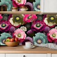 thumbnail image 5 of Peel and Stick Wallpaper Contact Paper Anemones Black Large Pink Flower Golden Brown Flower Purple Flower Self Adhesive and Removable 24in x 118in, 5 of 8