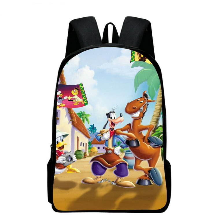 Saludos Amigos Donald Duck Casual School Bags Novelty Funny Cartoons Paint  Travel Bag with Crossbody Bag and Pen Case 3Pcs/Set for Boys Aged 7 to 15