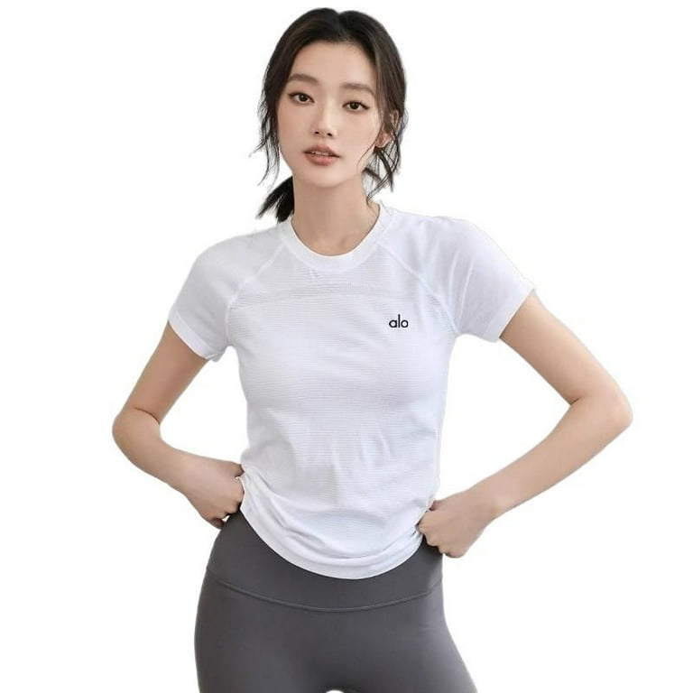 A-L-O YOGA Quick-Dry Yoga Shirt for Women Running Workout Shirts