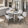 thumbnail image 3 of Regency 48 in. Round Breakroom Table- Maple Top, Chrome Base & 4 M Stack Chairs- Grey, 3 of 9