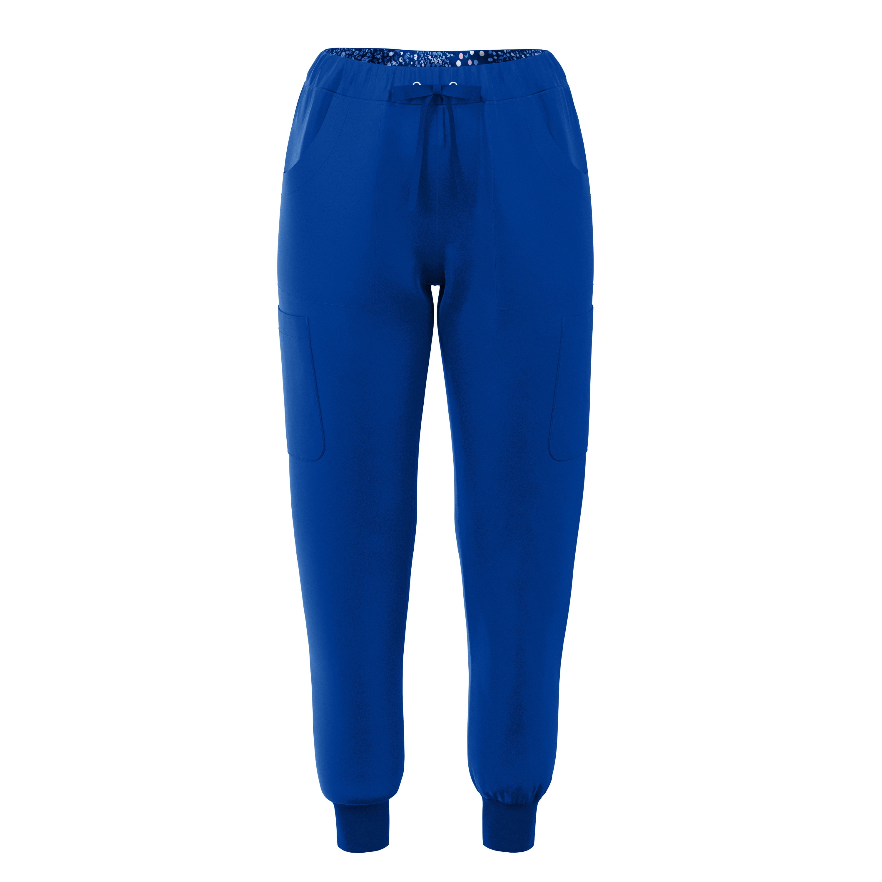 Stretch Rib Scrubs Jogger Pants Pandamed Women Full Elastic Waistband