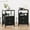 With Charging Station,Black Oak, variant on Satifur Bedside Table with Charging Station,White Nightstand Set of 2 with Fabric Drawers