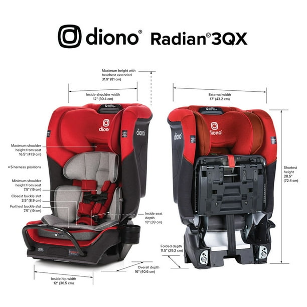 Diono Radian 3QX SafePlus All in One Convertible Car Seat Slim