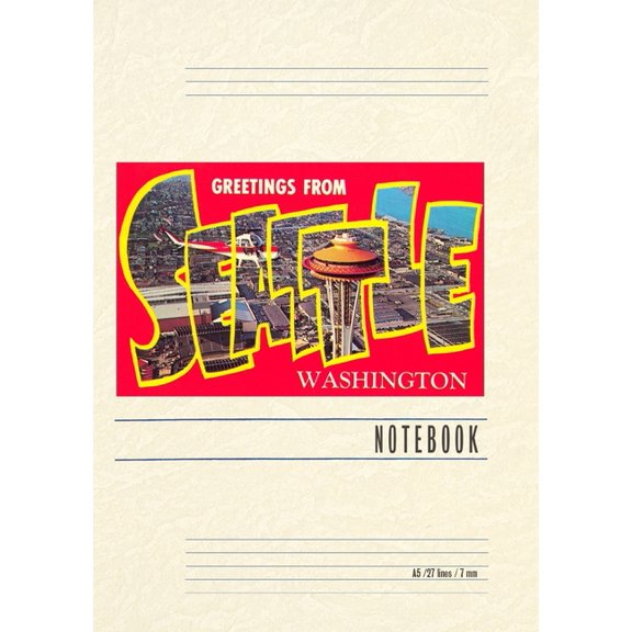 Vintage Lined Notebook Greetings from Seattle, (Paperback)