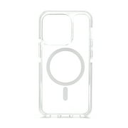 iHome MagneticVelo Phone Case for iPhone 15 Pro Max- White/ Clear