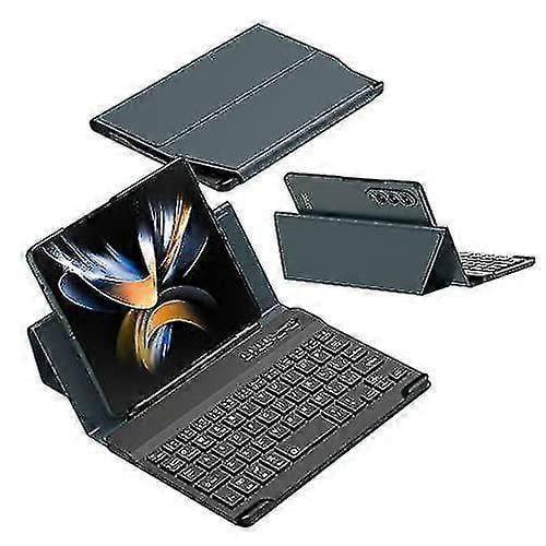 Leather Fold Stand Case Keyboard Compatible With Samsung Galaxy Z Fold 4, Bluetooth Wireless Keyboard Portable Keyboard High quality Gift