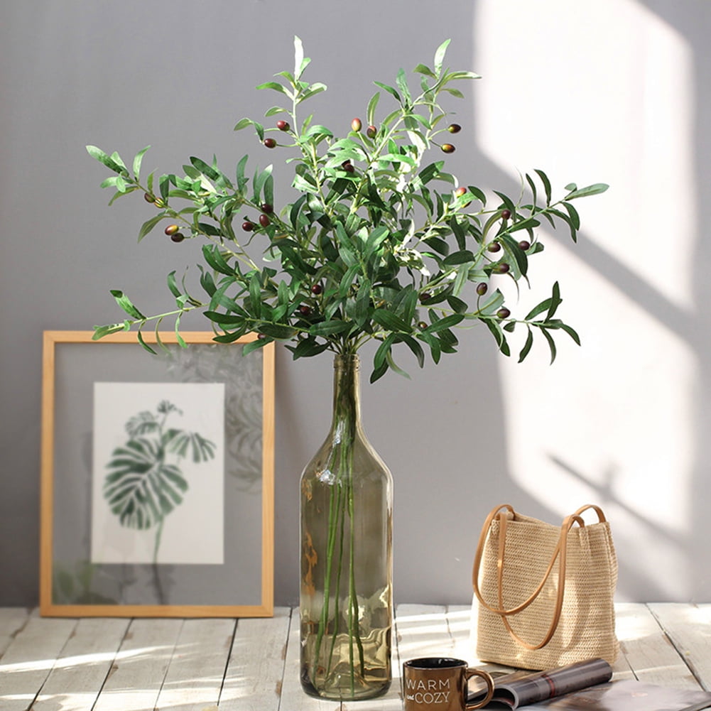 Artificial Olive Leaves Olive Tree Branches Plant Garland Wedding Home Vase Deco 