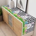 thumbnail image 4 of Bunny Easter Table Runner 70 Inches Long Farmhouse Dress Scarves, Spring Floral Eggs Black White Plaid Dining Tablerunner for Coffee Table/Kitchen Island/Party Décor, 13" x 70", 4 of 8