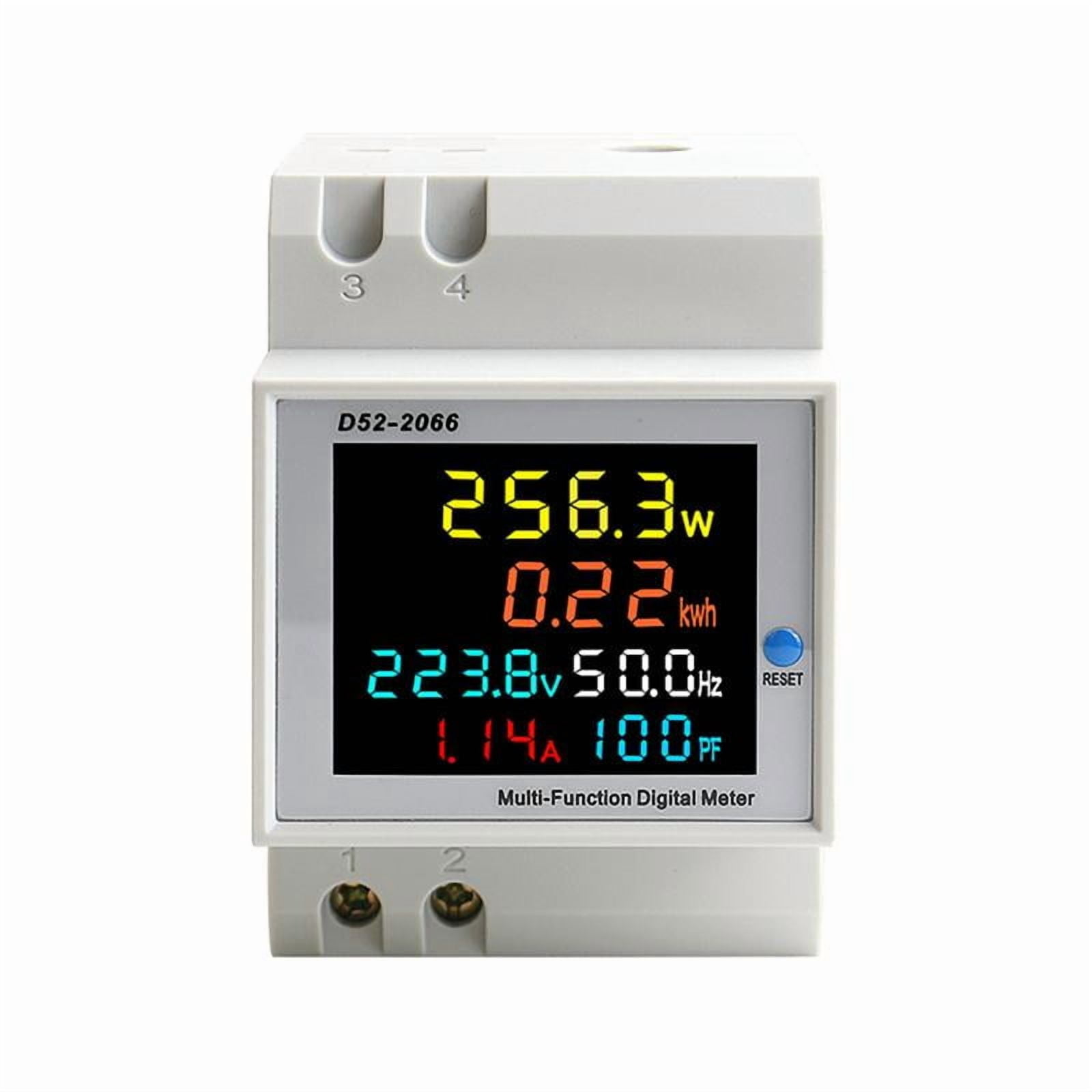 Din rail AC Monitor 6IN1 110V 220V 380V 100A Voltage Current Power Factor