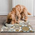 thumbnail image 2 of Boho Retro Floral Pet Feeding Mat-Absorbent Pet Placemat for Food and Water Bowl, with Waterproof Rubber Backing, Quick Dry Water Dispenser Mat for Dog and Cat (16"x24"), 2 of 7