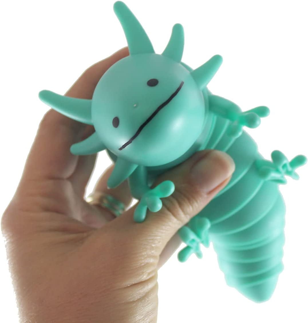 1 TEAL Axolotl Fidget Large Wiggle Articulated Jointed Moving