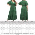 thumbnail image 2 of Vestido A Media Pierna Falda casual Mujer Cuello en V Tallas grandes Punto Impreso Ropa de fines de semana (Verde 4XL) Cgtredaw para Mujer Verde T S, 2 of 9