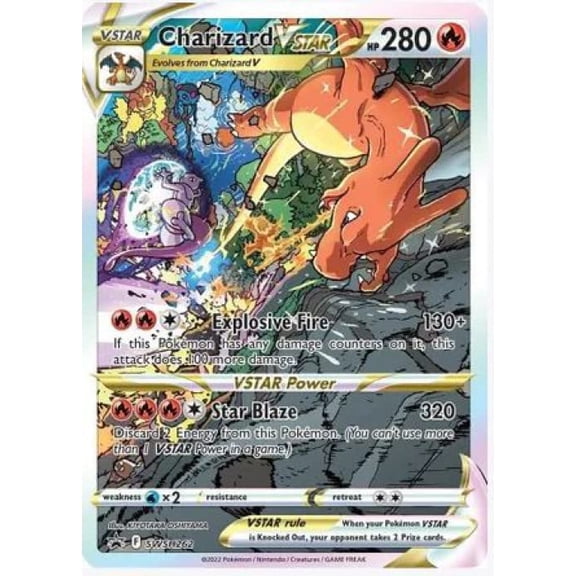 Tarjeta coleccionable Pokémon Charizard vStar SWSH262 Black Star Promo