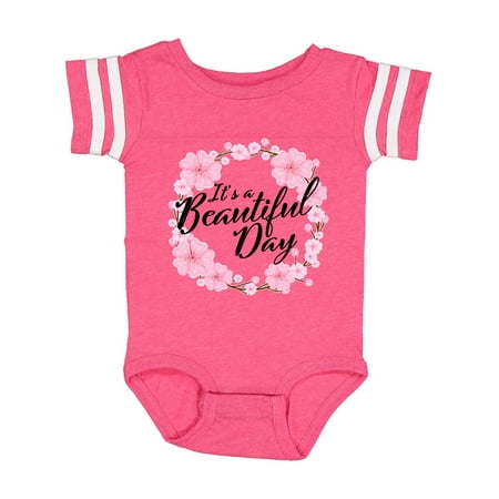 

Inktastic It s a Beautiful Day with Pink Flower Wreath Gift Baby Boy or Baby Girl Bodysuit