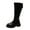Black, variant on Brown Women'S Casual Winter Boots Fashion Solid Round Toe Rear Zipper Thick Low Heel Knee-High Boots Outdoor Indoor Shoes Weight 1.52 Pounds