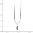 thumbnail image 3 of SS White Ice .02ct. Diamond and Pink Topaz Necklace 18 Inch, 3 of 3