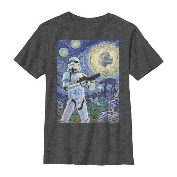 Boy's Star Wars Stormtrooper Starry Night  Graphic Tee Black X Large
