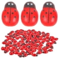 thumbnail image 1 of SHISUYAN 100PCS Mini Ladybugs Miniature for Fairy Garden Mini Adornment Micro Landscape Plant Decoration Plastic Simulation Seven-star Small Ladybug (Red), 1 of 9