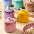 thumbnail image 4 of French Gradient Ceramic Sugar Pot With Lid, Solid Sugar Bowl With Spoon, Porcelain Spice Jar, Kitchen Decoration Storage-Pink, 4 of 9