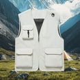 thumbnail image 2 of UVEASISHA Fishing Hiking Vests for Men Lightweight Outdoor Work Vest Big and Tall Quick Dry Cargo Vest Jacket Multi Pocket Casual Travel Jackets White 4XL, 2 of 6