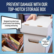 Premium Comic Book Storage Boxes | Short Cardboard Comic Book Box. Thick White Comic Box. Comic Storage Box for 150-175 Books. Comic Book Storage Case/Bin to Showcase Collectibles. (5 Pack)