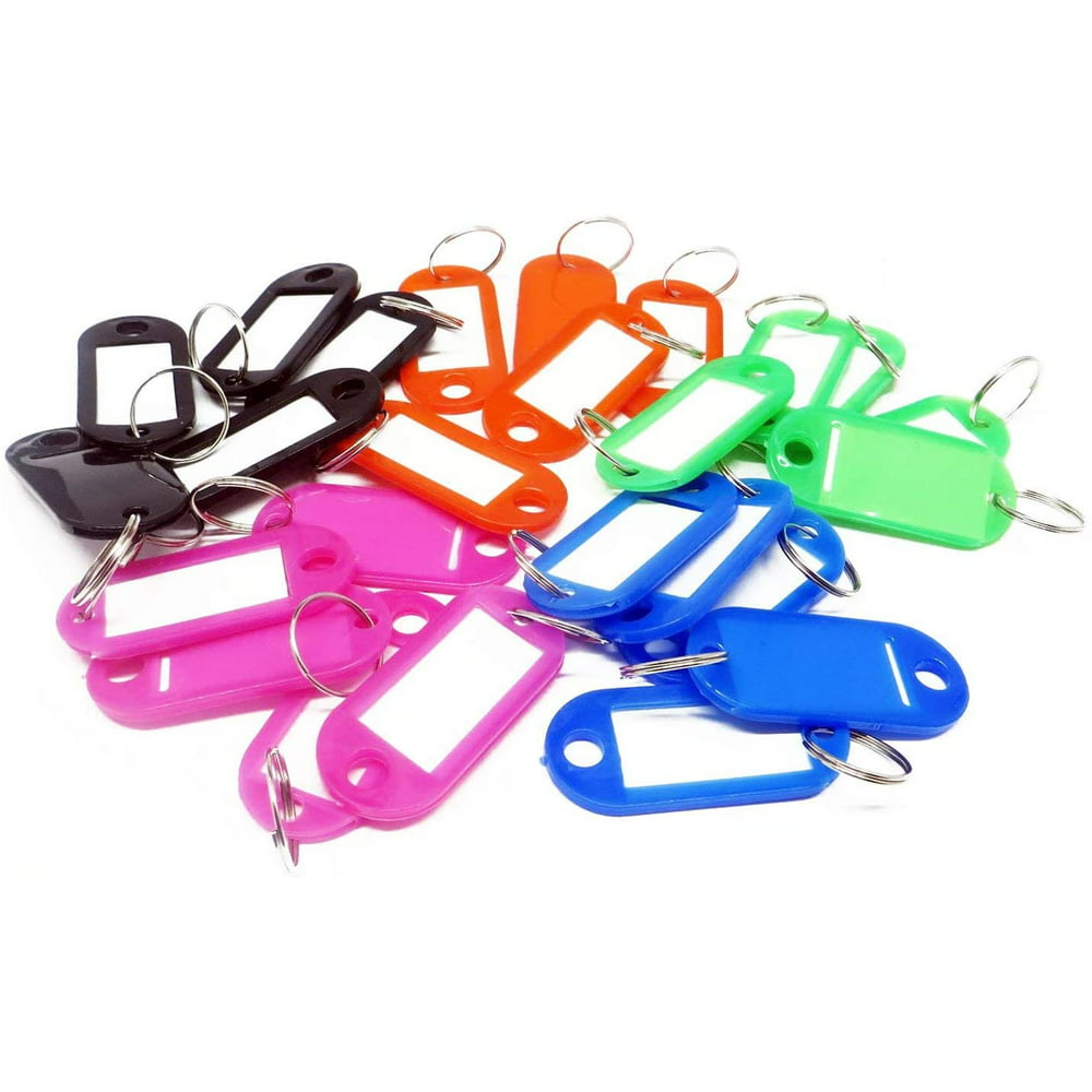 Haobase 50 Plastic Mixed Colour Key Tags with Paper Inserts - Walmart ...