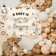 thumbnail image 3 of A Baby is Brewing Baby Shower Backdrop Brown Coffee Baking Theme Cute Bear Photography Background Feeding Bottle and Coffee Newborn Birthday Party Decorations Banner Photo Booth Props, 3 of 7