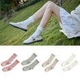 thumbnail image 3 of Cute Ruffle Ankle Socks for Women Cotton Soft Solid Color Ribbed Knit Lettuce Edge Low Cut Middle Tube Frilly Crew Socks, 3 of 21