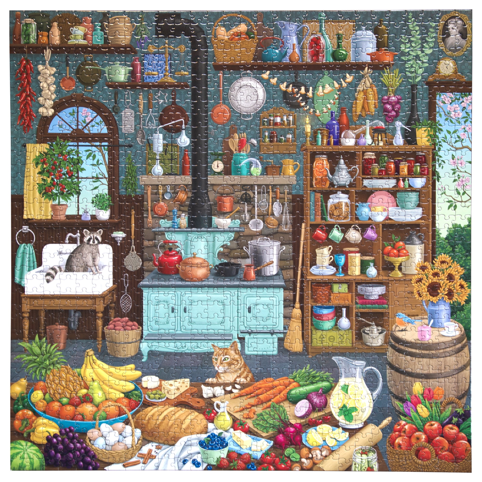 eeBoo Piece & Love: Alchemist's Kitchen - 1000 Piece Puzzle - Adult Square Jigsaw, 23x23", Includes Image Reference Insert, High-Quality Pieces