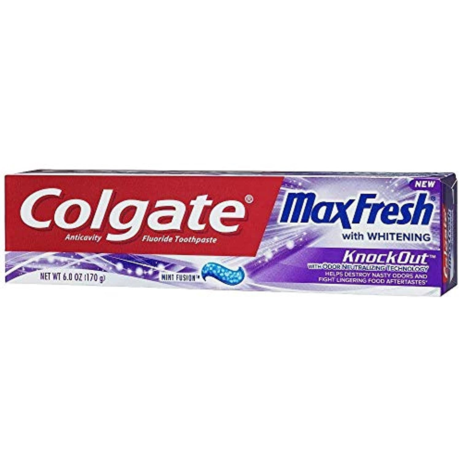 Colgate Max Fresh Toothpaste - Knockout - With Odor Neutralizing Technology - Net Wt. 6 Oz (170 G) Per Tube - Pack Of 3 Tubes
