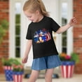 thumbnail image 4 of Jinhomg Summer Shirts for Girls 2025, Fashion America Flag Patriotic Tees Casual Short Sleeve 4th of July Tops Toddler Kids Holiday Party Clothes Black 5 Years, 4 of 9